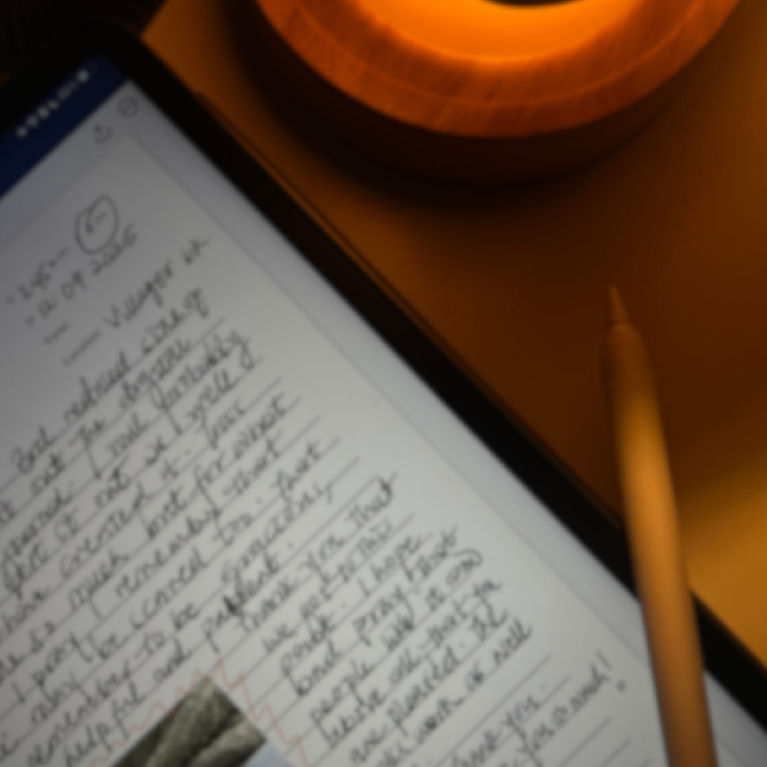 Sample entry from Hi Jesus prayer journal PDF showing a handwritten or typed reflection, prayer prompt, and declaration section for daily prayer journaling on iPad or tablet.